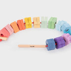 28 Teiliges Regenbogen-Holzfädelmotiv aus Holz