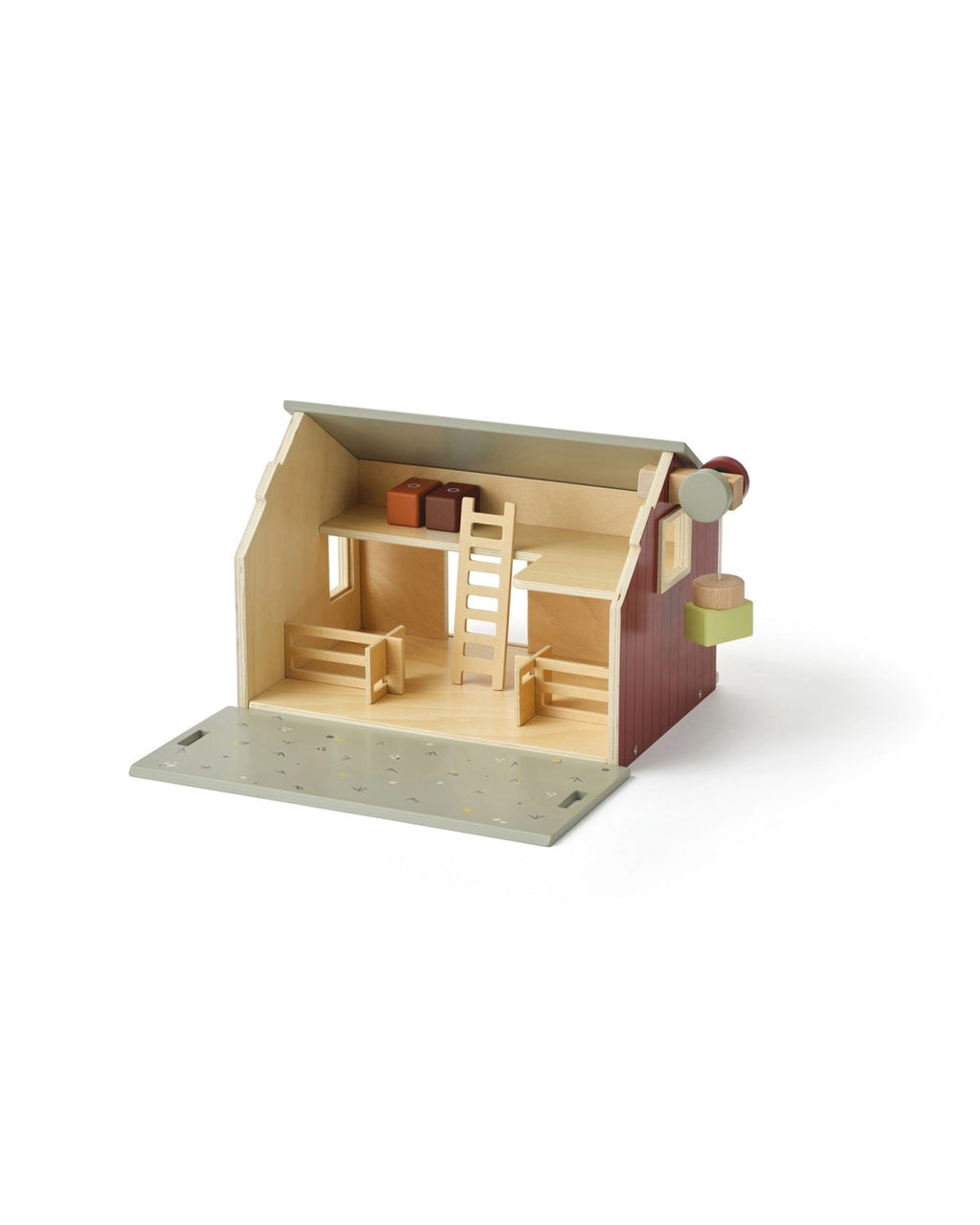 Train with wooden blocks brown