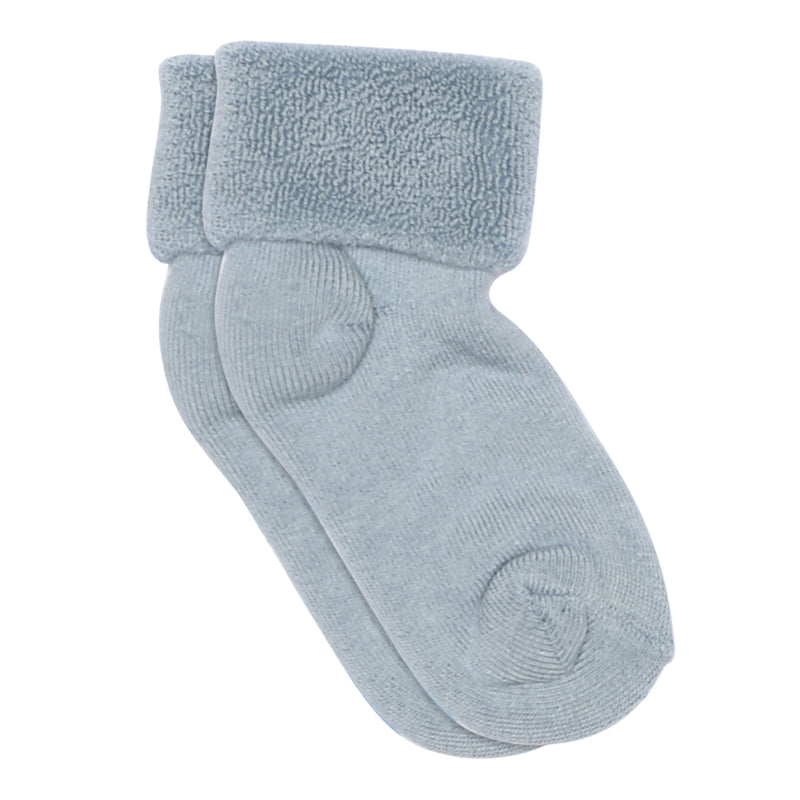 Chaussettes bébé en coton bleu poussiéreux