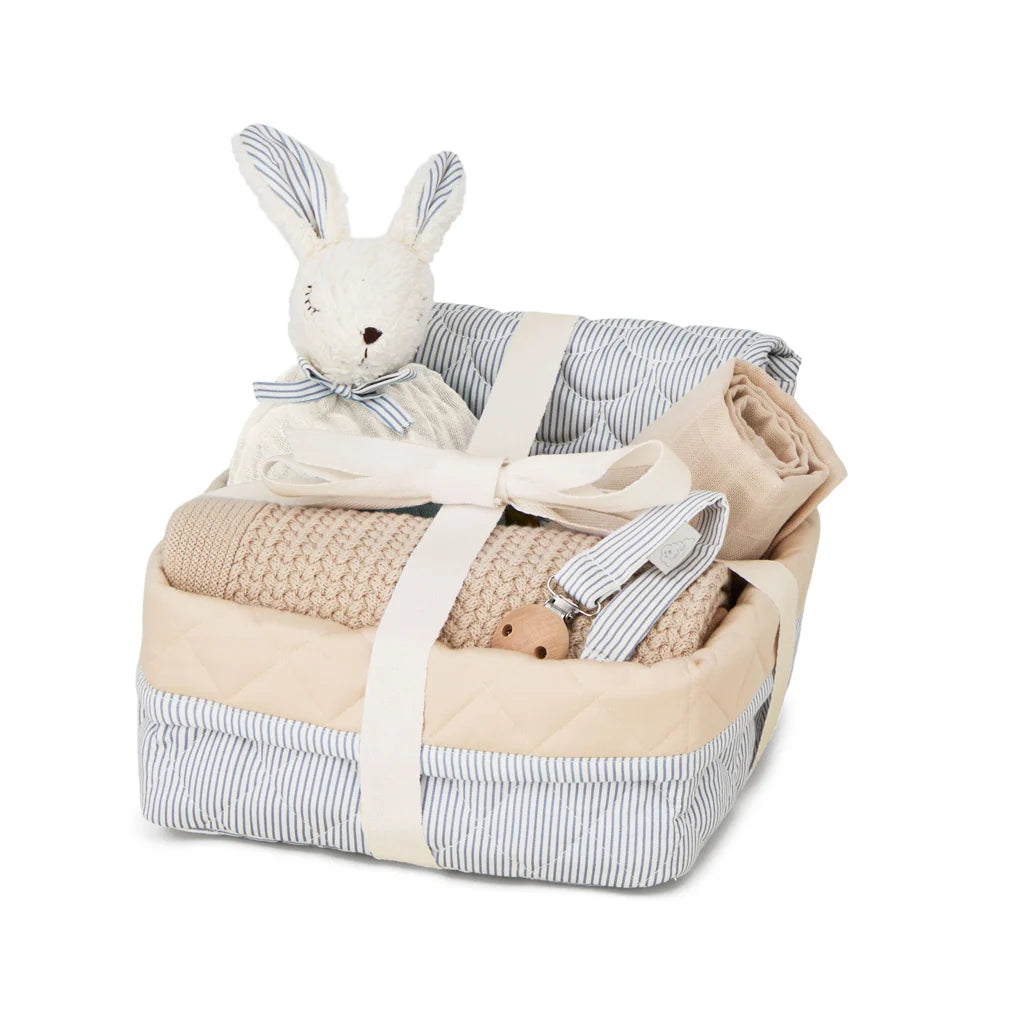 Geschenkkorb zur Geburt Classic Blue Stripes