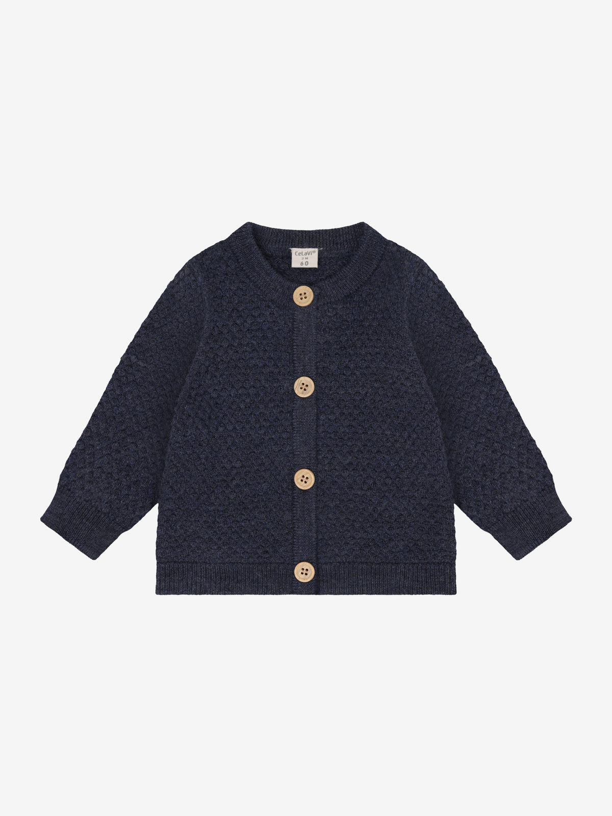 Baby Merino Wool Cardigan Navy