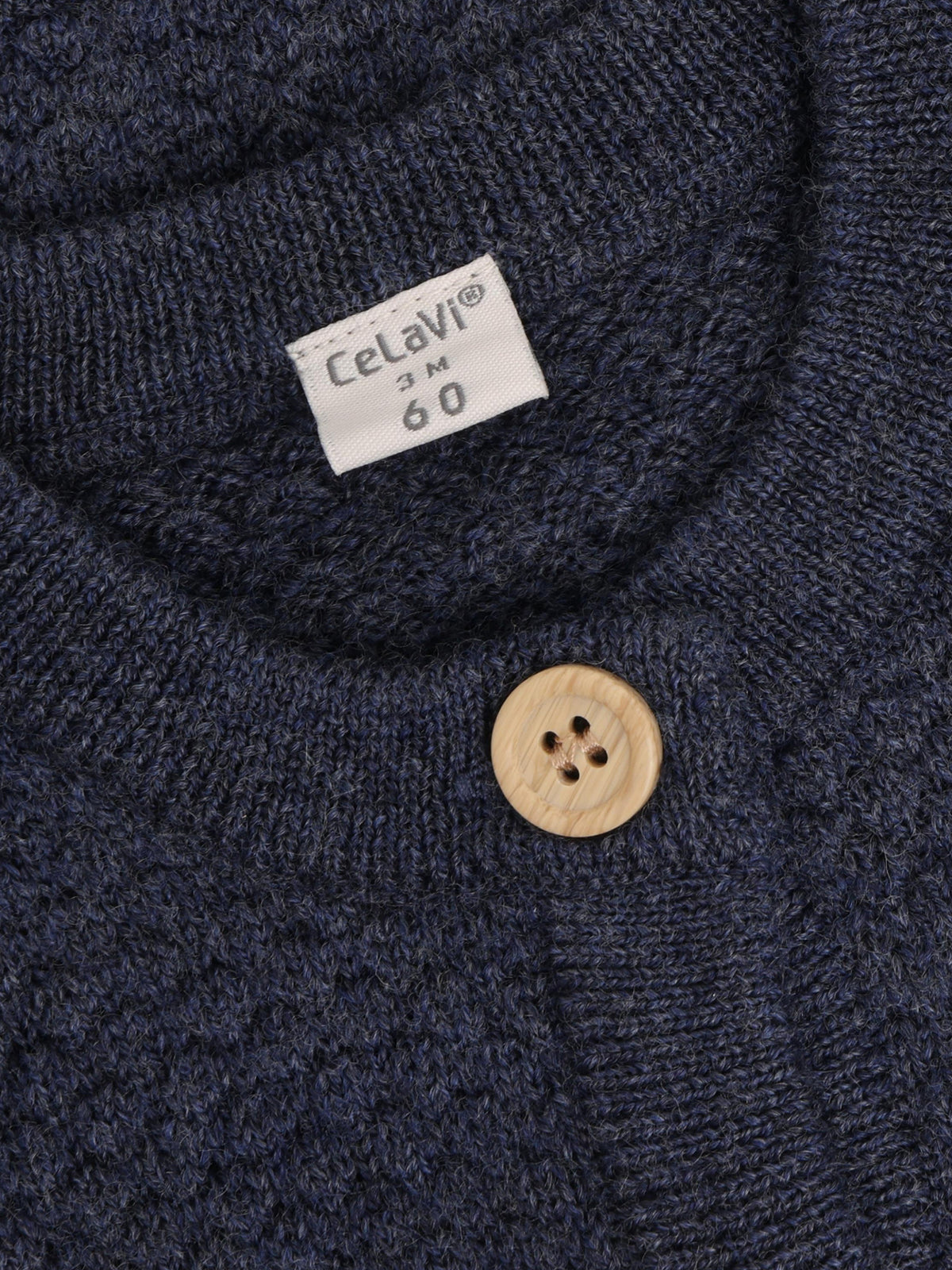 Baby Merino Wool Cardigan Navy