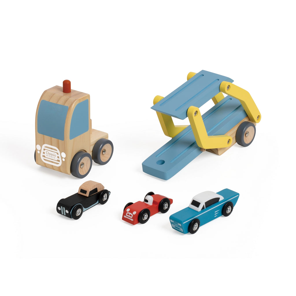 Car transporter with three cars
