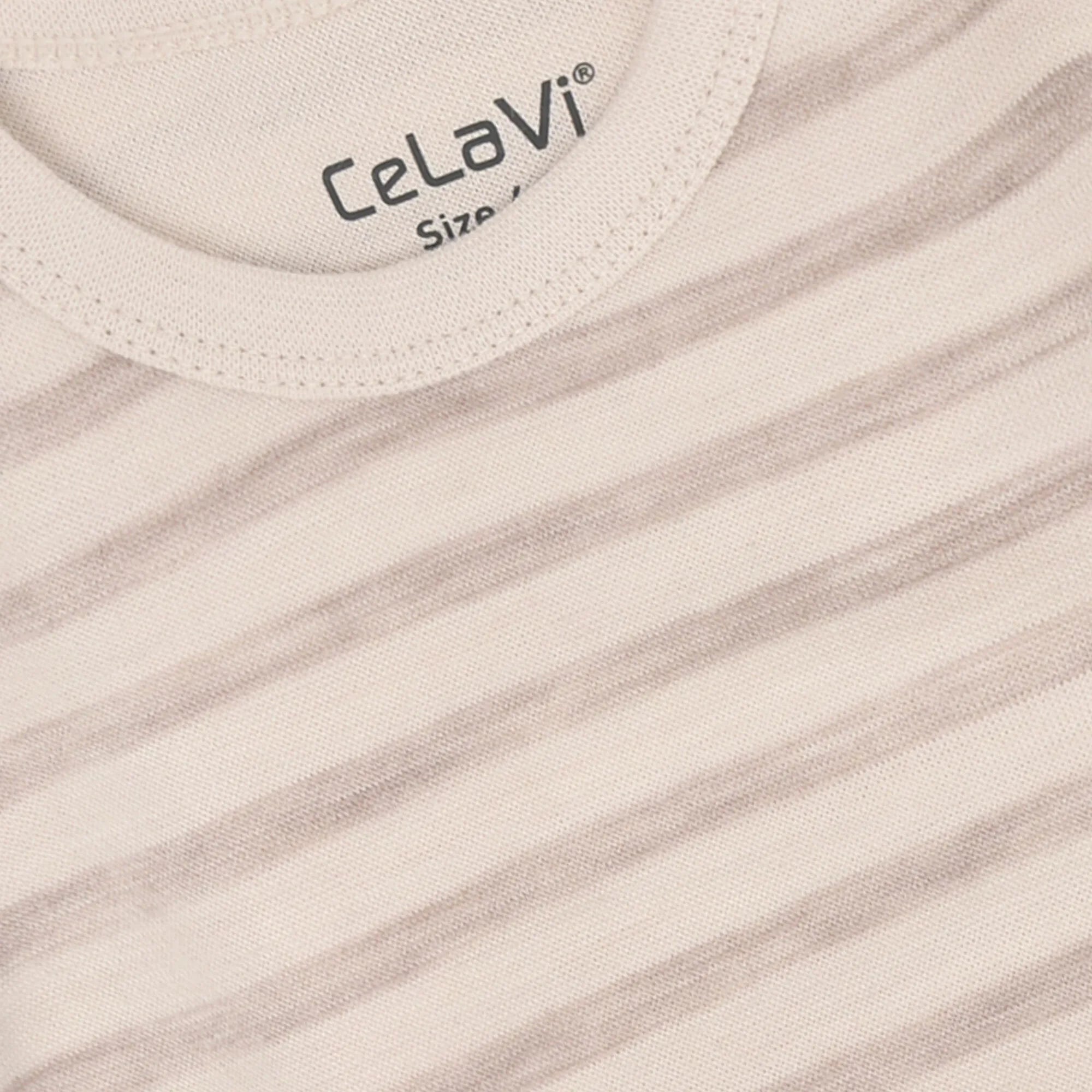 Merinowolle Body gestreift beige