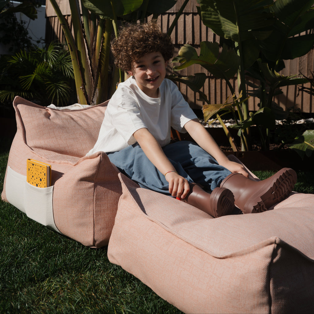 Outdoor bean bag & ottoman set in new colors