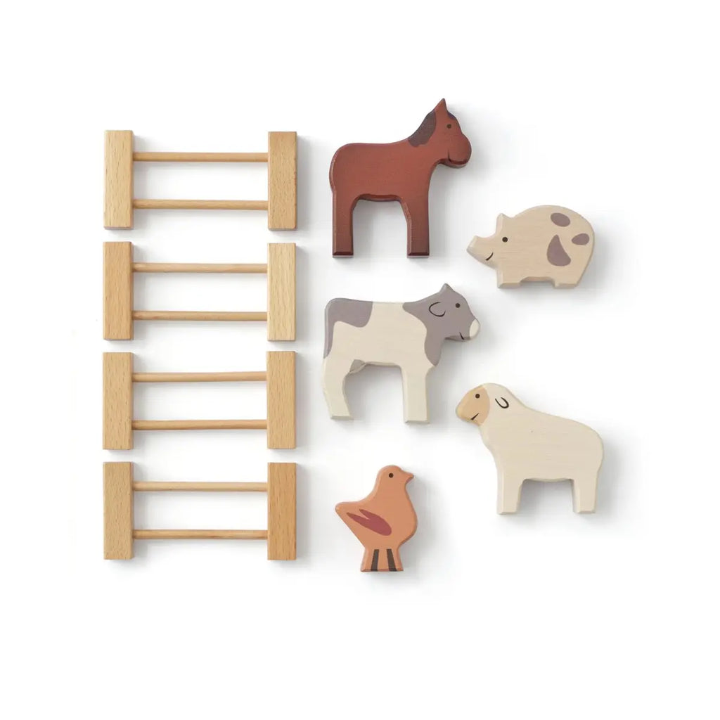 Train with wooden blocks brown