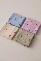 Mulltuch Hearts Light Blue  70 x 70 cm