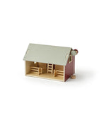 Train with wooden blocks brown
