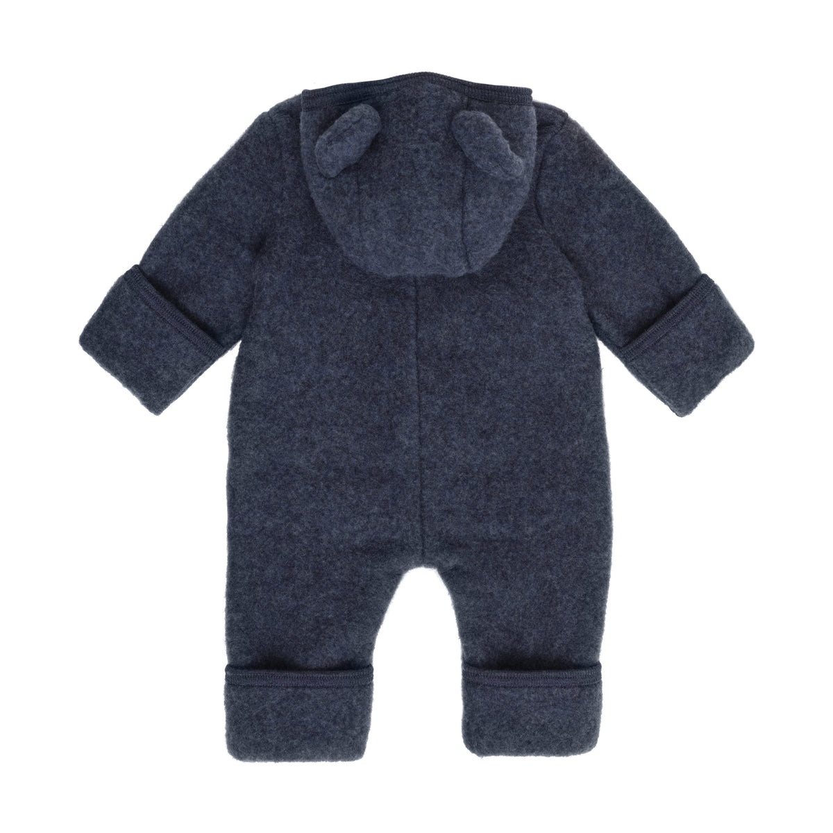 Wool Fleece Overall with Ears Ombre Blue Melange