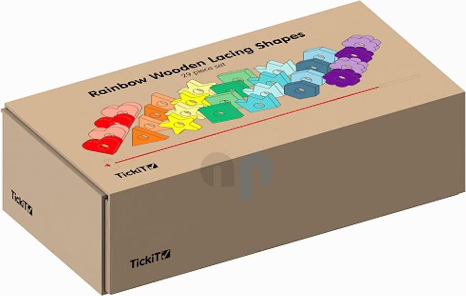 28 Teiliges Regenbogen-Holzfädelmotiv aus Holz