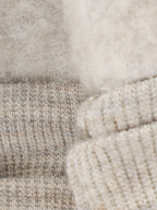Fäustlinge aus Wollfleece Camel Melange