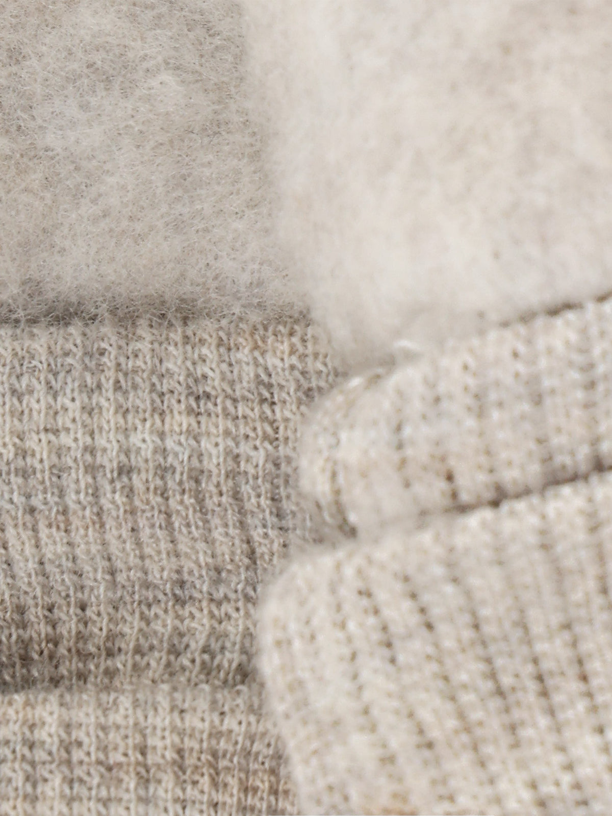 Fäustlinge aus Wollfleece Camel Melange