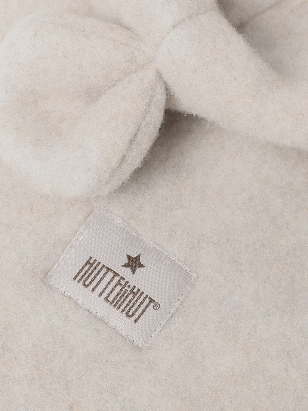 Balaclava mit Ohren aus Wollfleece Camel Melange