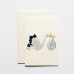Atelier Sasu Grusskarte mit Couvert Storch bei Yay Kids
