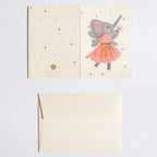 Atelier Sasu Grusskarte mit Couvert Fee mit Bio-Glitzer bei Yay Kids