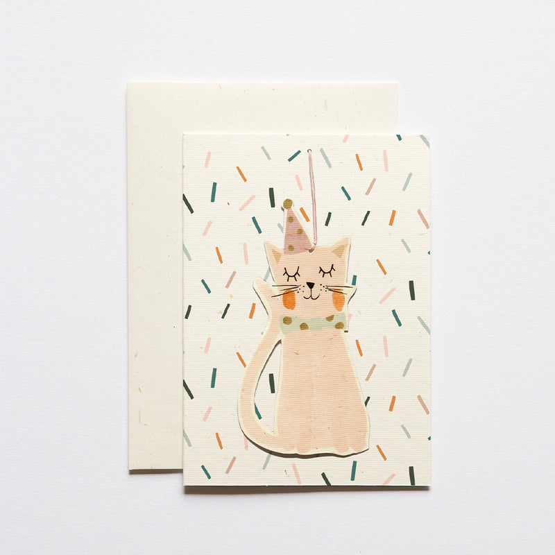 Atelier Sasu Grusskarte mit Couvert Katze Konfetti bei Yay Kids