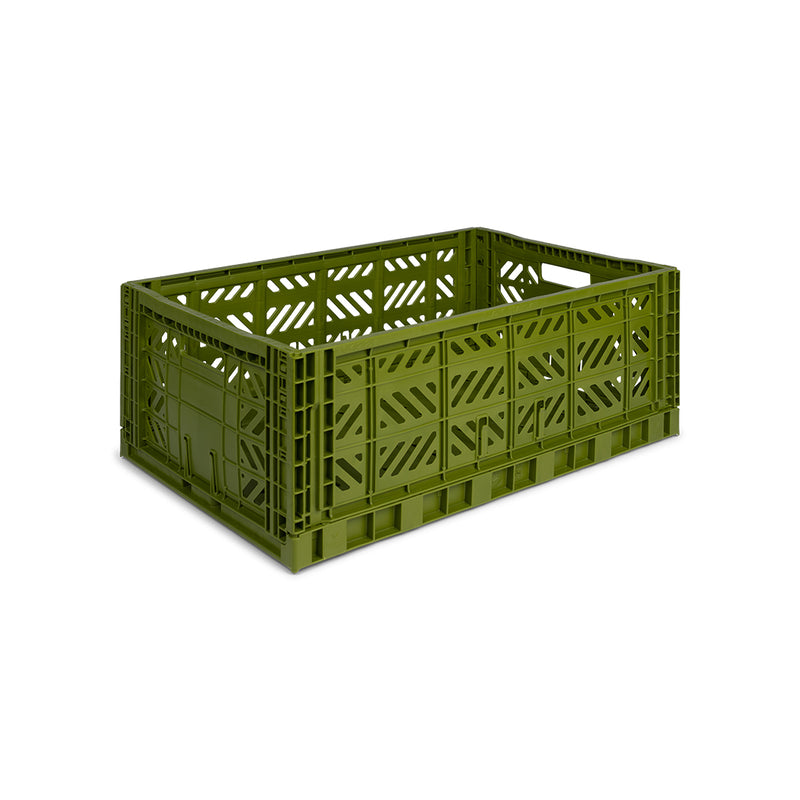 Ay-Kasa Aufbewahrungsboxen Folding Crate Maxi Olive bei Yay Kids