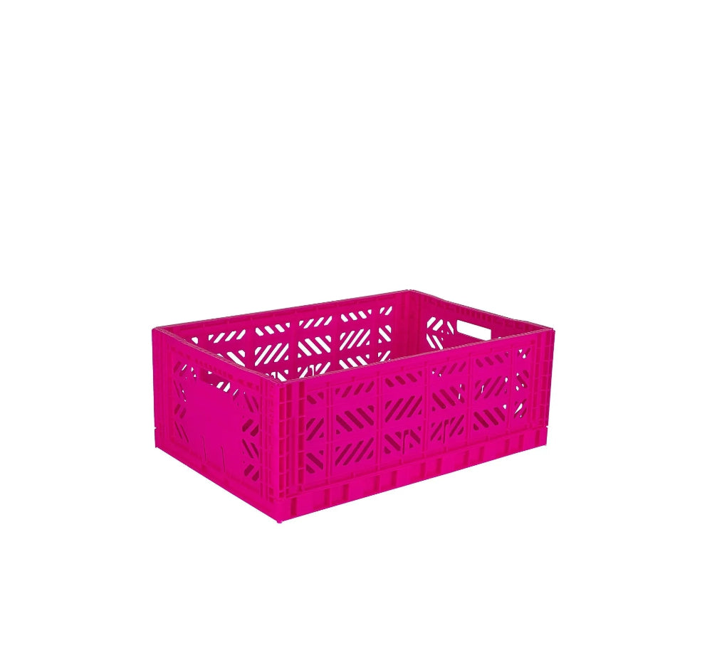 Faltbare Aufbewahrungskiste Maxi Neonpink