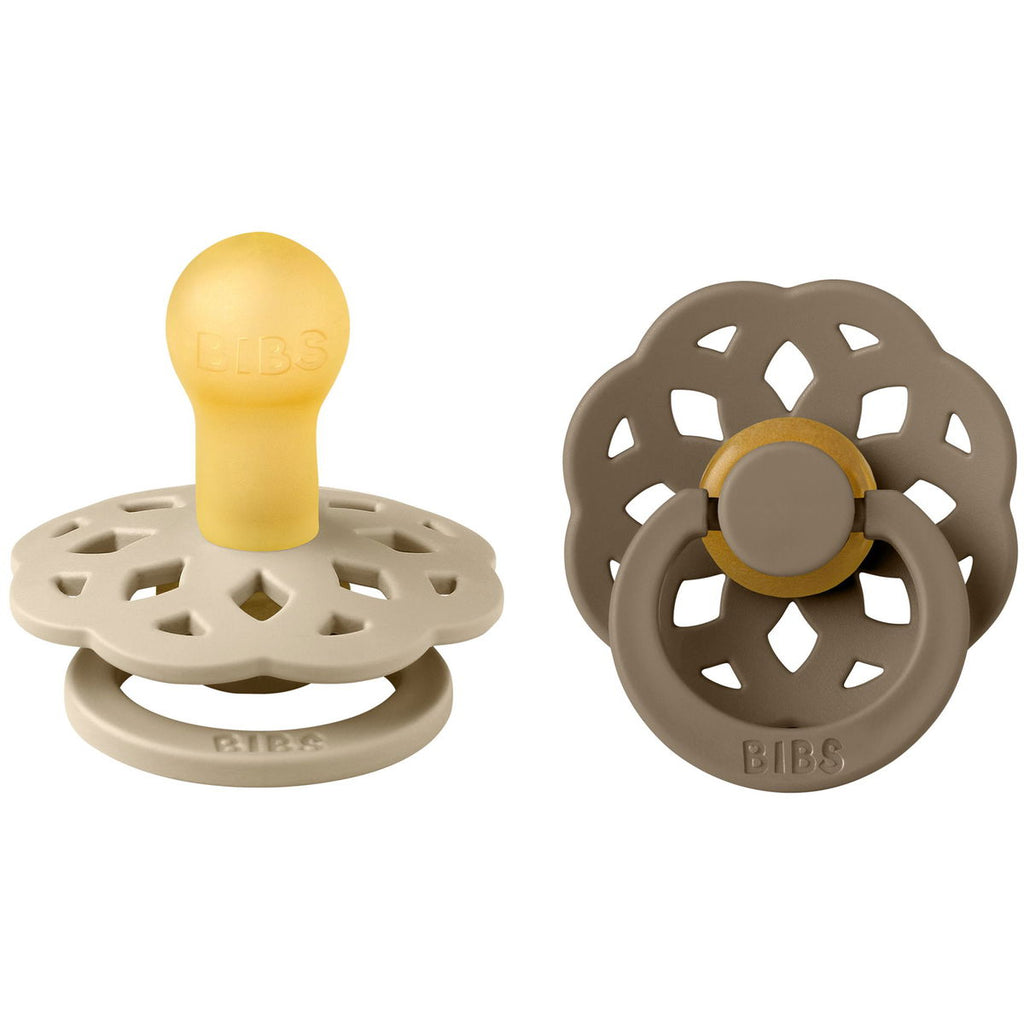 Schnuller Boheme Latex Round 2er Pack 0-6M Vanilla/Dark Oak