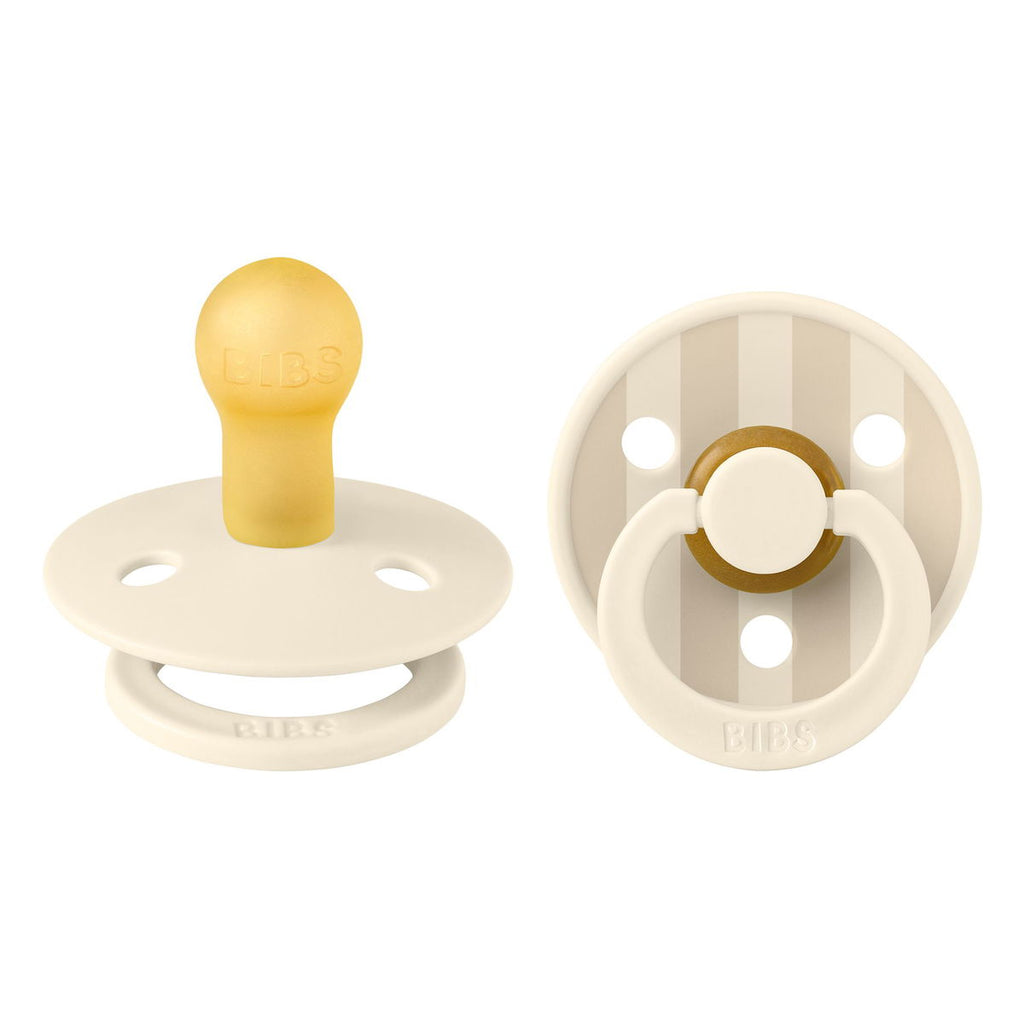 Schnuller Studio Latex Round 2er Pack – Pin Ivory Vanilla, 0 Monate