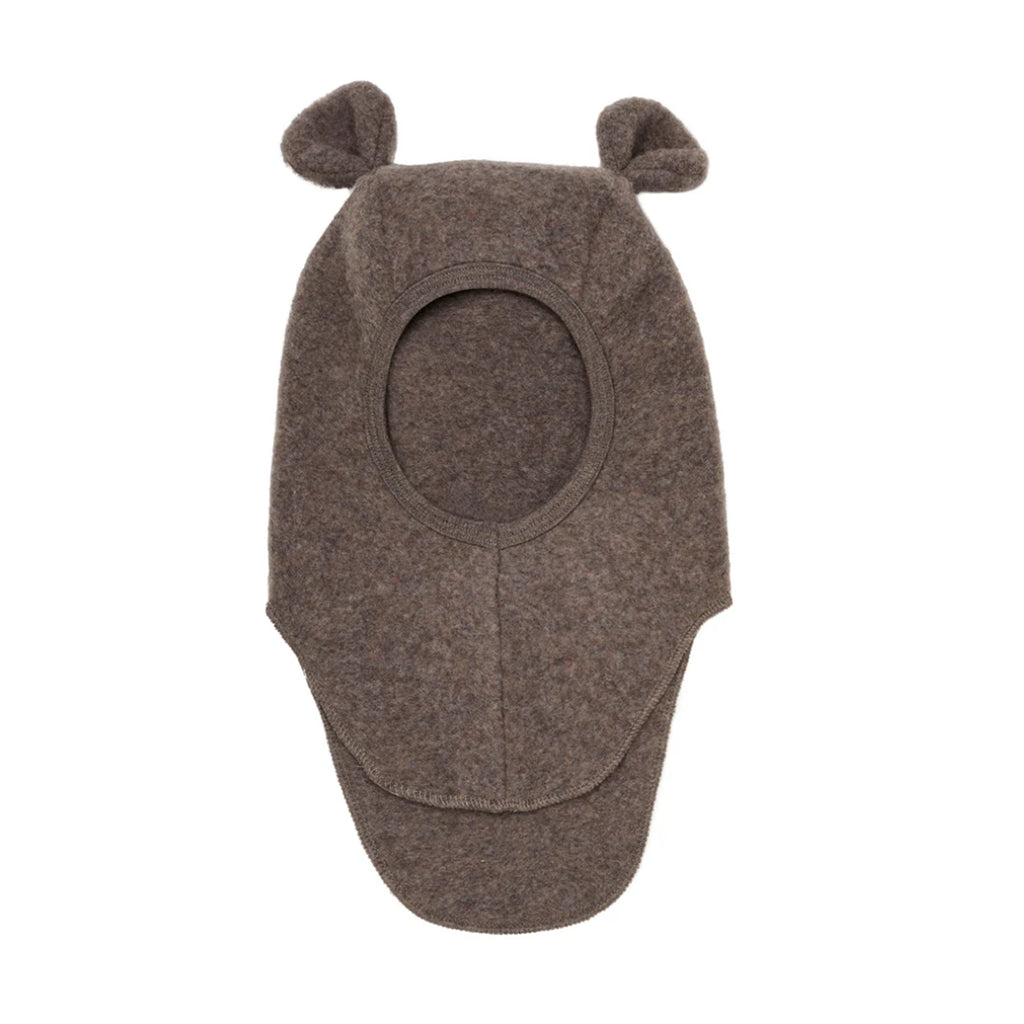 Balaclava mit Ohren aus Wollfleece Brown Melange – Huttelihut