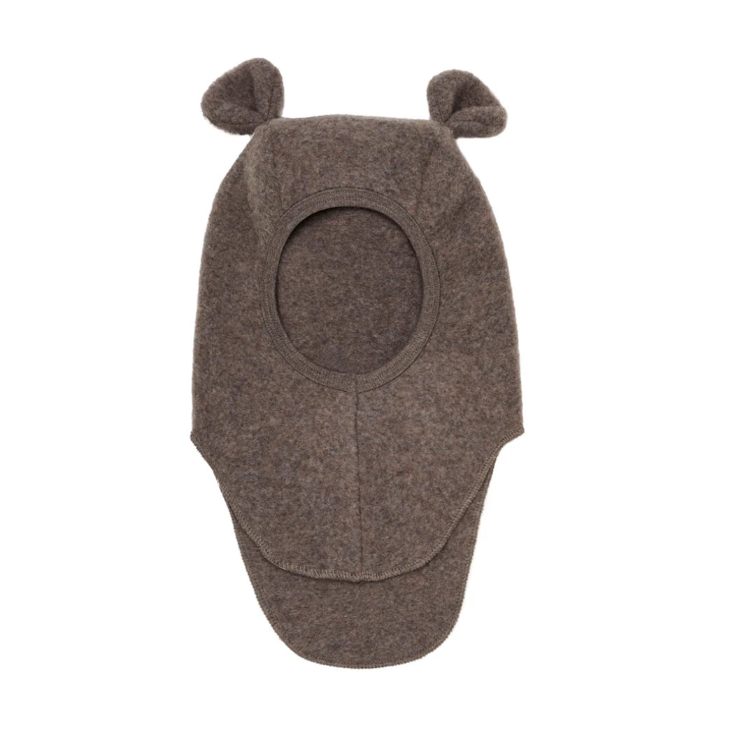 Balaclava mit Ohren aus Wollfleece Brown Melange – Huttelihut