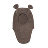 Balaclava mit Ohren aus Wollfleece Brown Melange