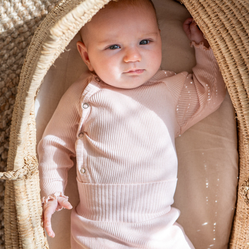 Bibi - Baby-Seide Langarm-Wickelbody - Sweet Rose