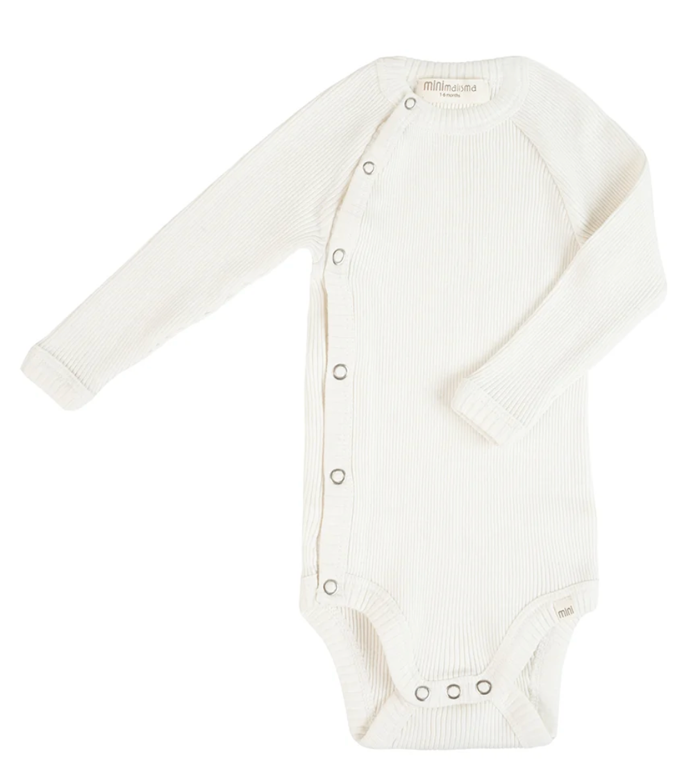 Bibi - Baby-Seide Langarm-Wickelbody - Cream