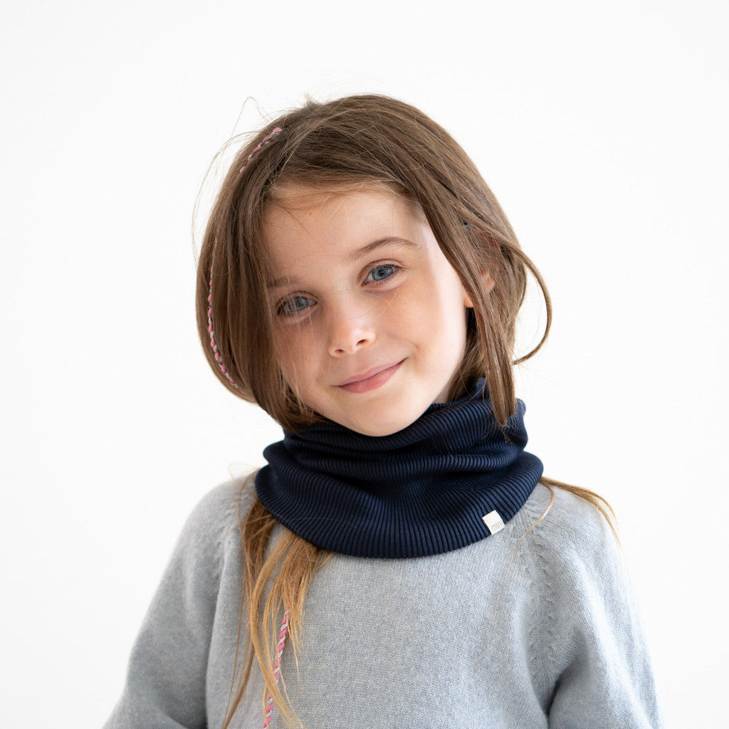 Birk Seiden-Schlauchschal Dark Blue