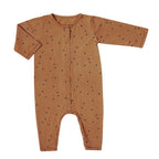 Bonjour Little Kinder Organic Overall in Braun mit schwarzen Punkten bei Yay Kids