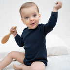 Bono - Baby-Seidenbody mit langen Ärmeln - Navy