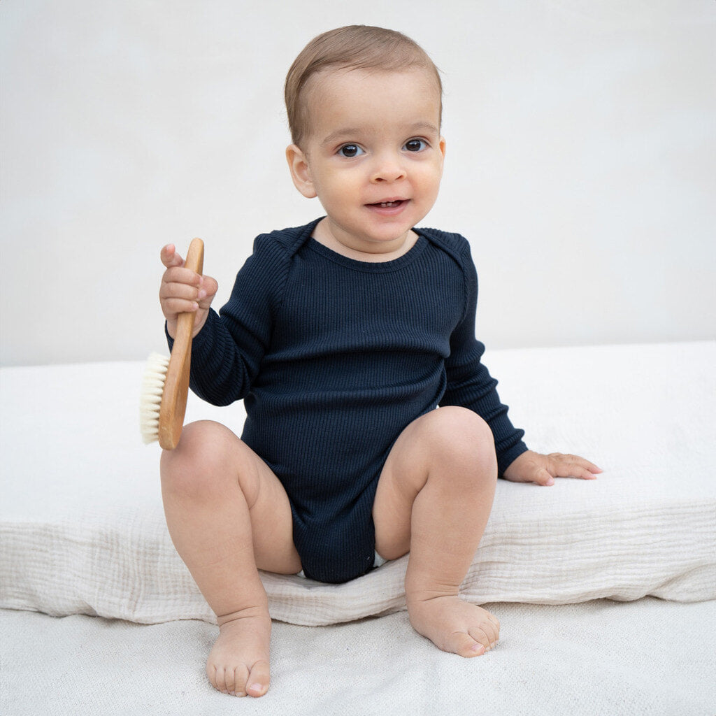 Bono - Baby-Seidenbody mit langen Ärmeln - Navy