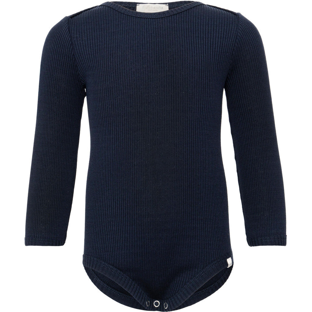 Bono - Baby-Seidenbody mit langen Ärmeln - Navy