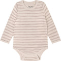 Merinowolle Body gestreift beige