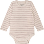 Merinowolle Body gestreift beige