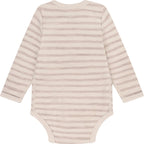 Merinowolle Body gestreift beige