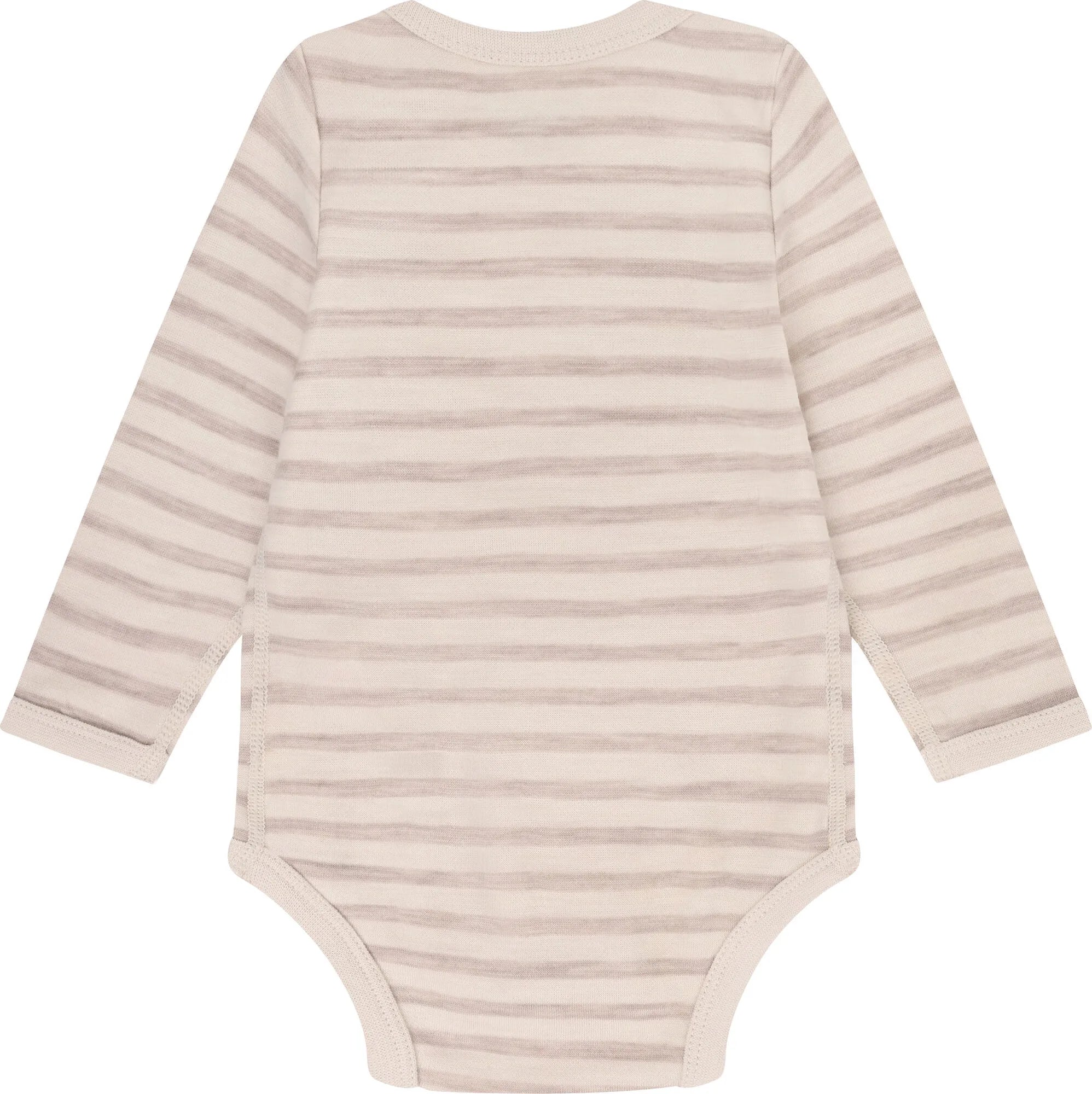 Merinowolle Body gestreift beige