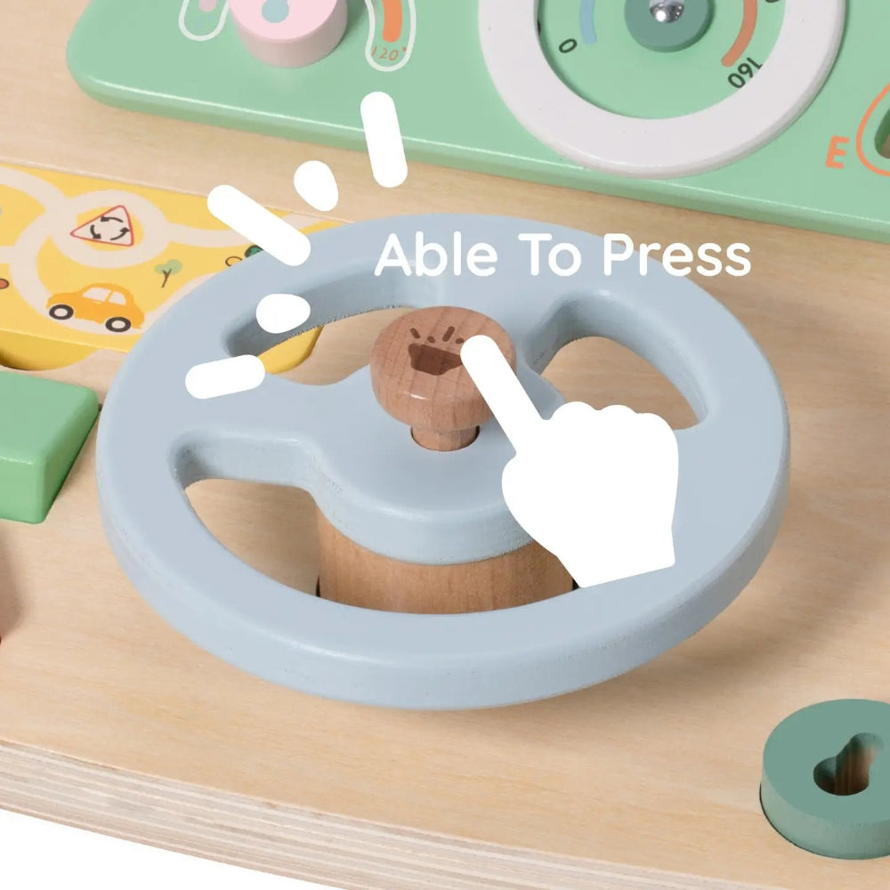 Activity board steering wheel