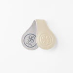 Leder Magnet Clips 2er Set Beige