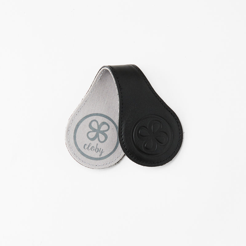 Leder Magnet Clips 2er Set Black