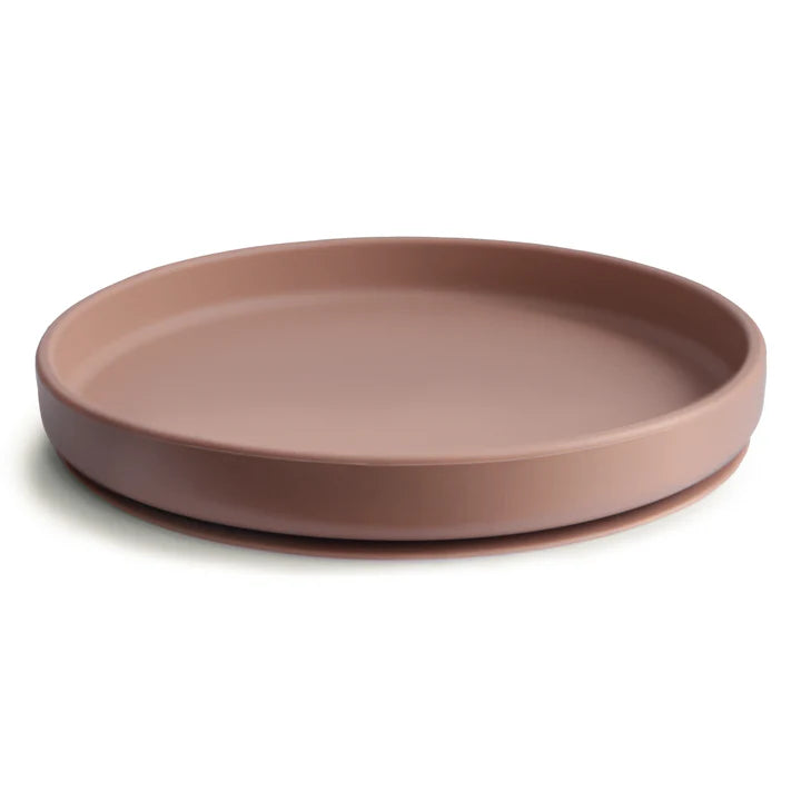 Mushie Kinder Silikon Teller Cloudy Mauve mit Saugnapf bei Yay Kids