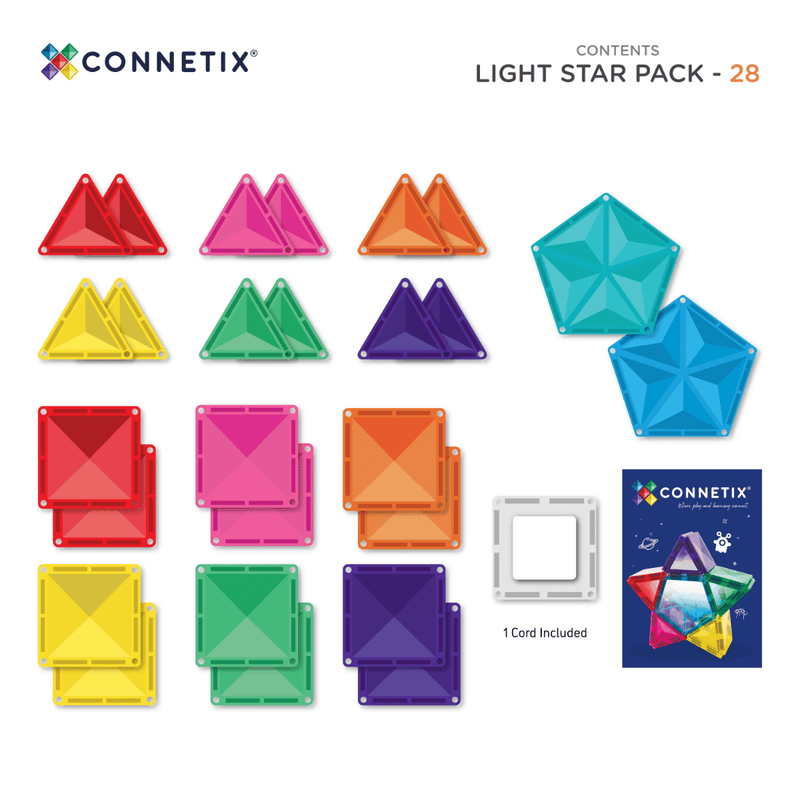 Connetix Magnetbausteine Light Star Pack 28 Teile bei Yay Kids