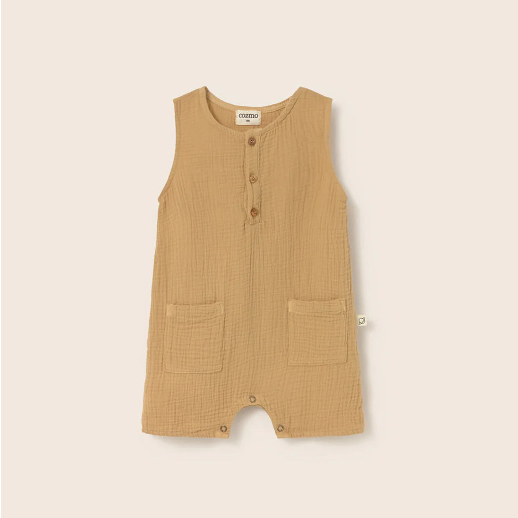 Cozmo Musselin Jumpsuit Pine sand soft bei Yay Kids
