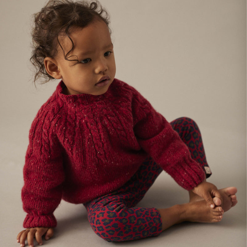 Cozmo Baby Fleece Leggings Animal print stone bei Yay Kids
