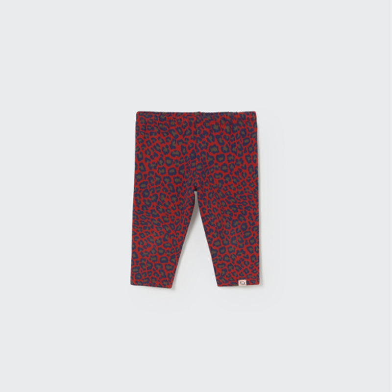 Baby Fleece Leggings Animal print red velvet