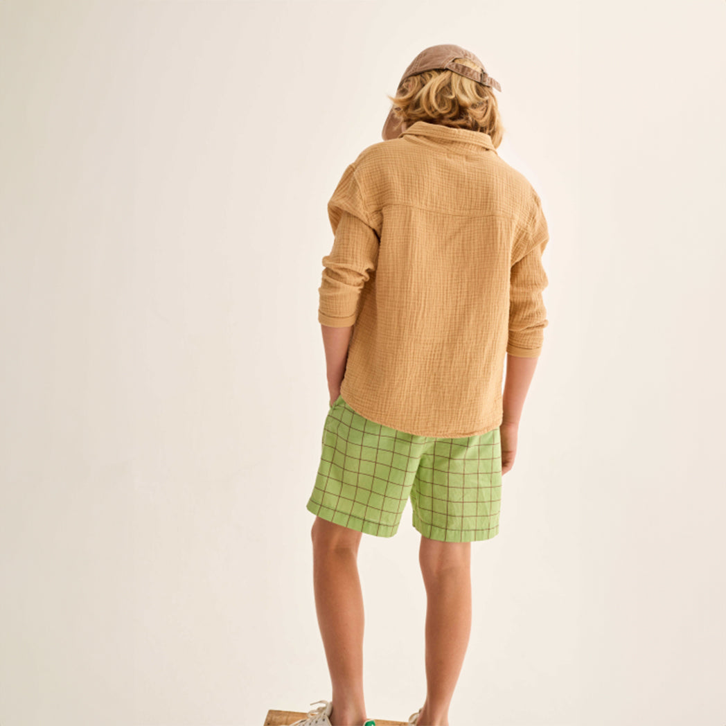 Cozmo Musselin Hemd Abel Green soft bei Yay Kids