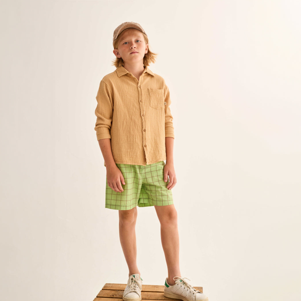 Cozmo Musselin Hemd Abel Green soft bei Yay Kids
