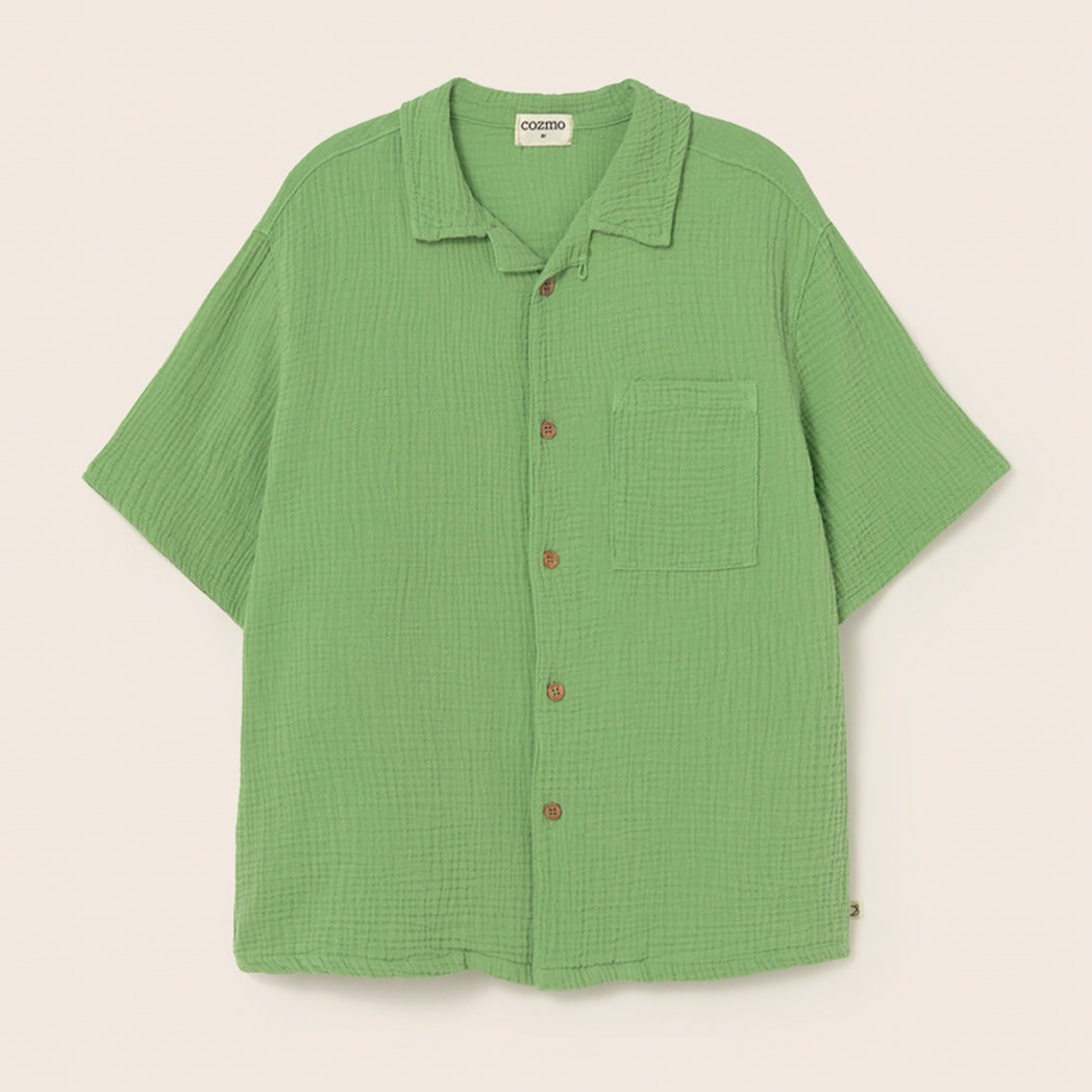 Cozmo Musselin Hemd Abel Green soft bei Yay Kids
