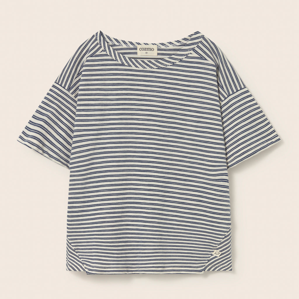 Cozmo Kinder T-Shirt Alan Navy striped bei Yay Kids
